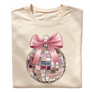 Coquette Dreams & Disco T-shirt S M L XL  Long sleeve Sand New Happy New Year